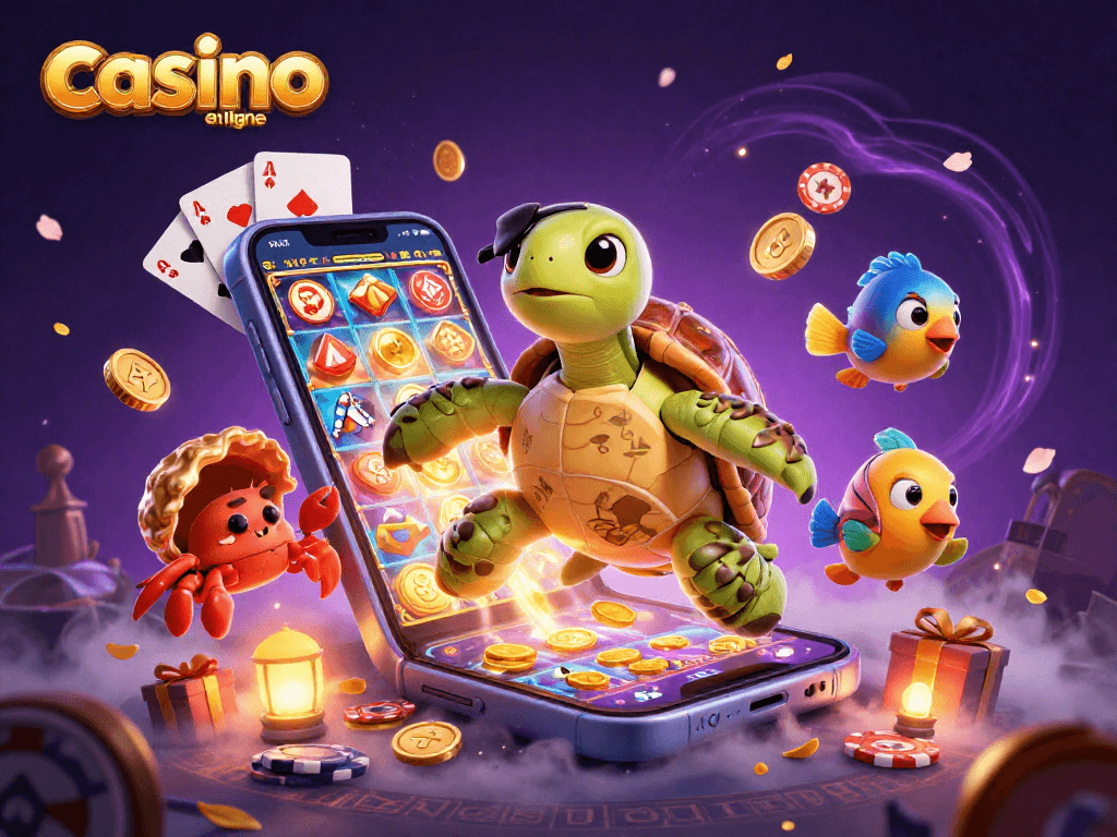 Jouez au casino en ligne avec des machines à sous et des personnages colorés au milieu d'un trésor sous-marin