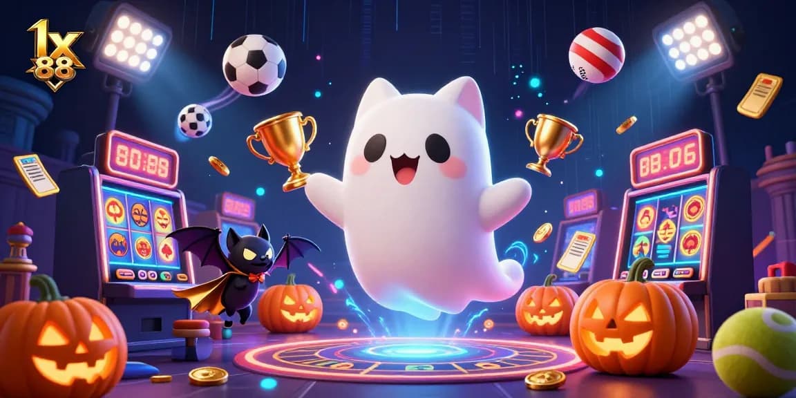 Join the winning action at lx 88 with a ghostly cat and vibrant gambling elements.
