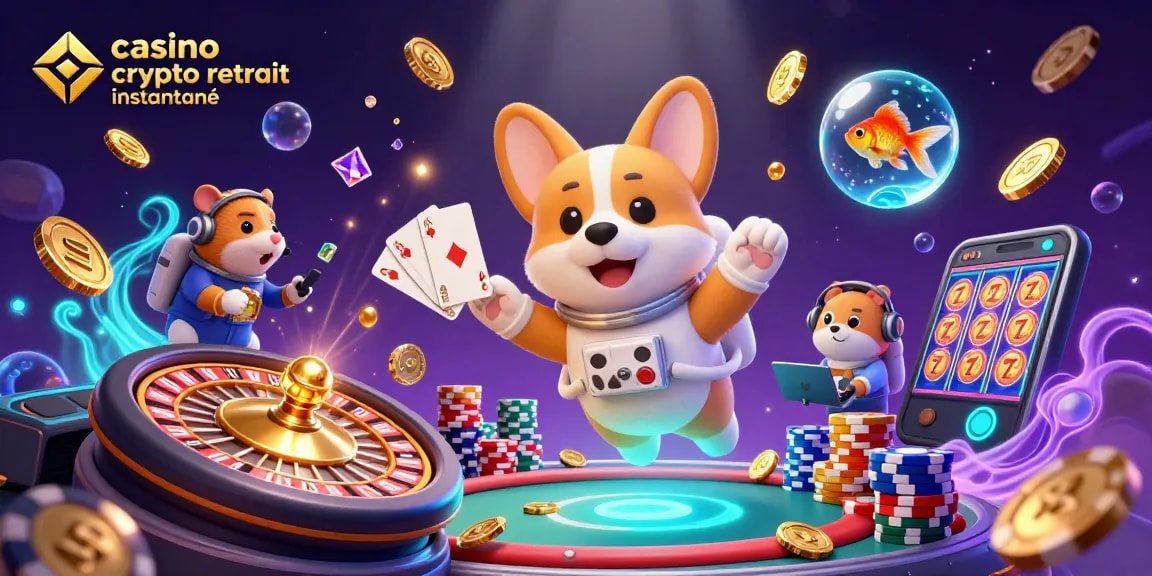 Feel the thrill of casino crypto retrait instantané with playful characters in a cosmic casino