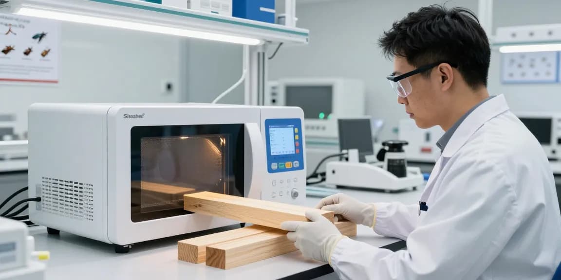 Traitement de Shashel® : un technicien utilisant un appareil pour éliminer les insectes dans un laboratoire moderne.