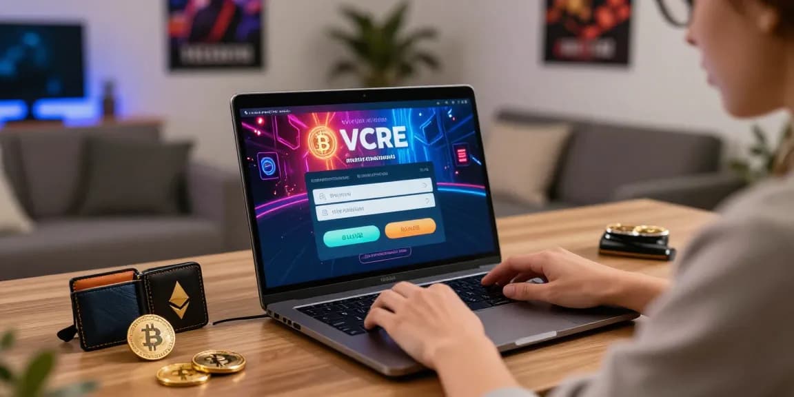 Casino crypto retrait instantané avec un utilisateur utilisant des crypto-monnaies sur son ordinateur portable dans un environnement moderne.