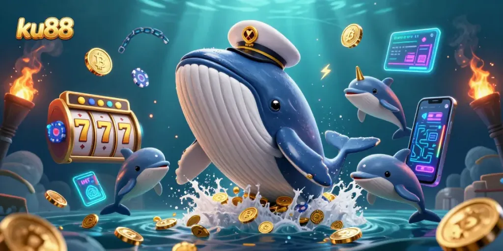 Engage in thrilling gameplay with ku88, featuring vibrant casino-themed 3D elements and stunning visuals.
