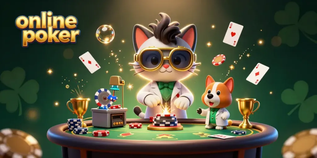 Engage in thrilling online poker with this vibrant, detailed 3D illustration highlighting poker strategies and excitement.