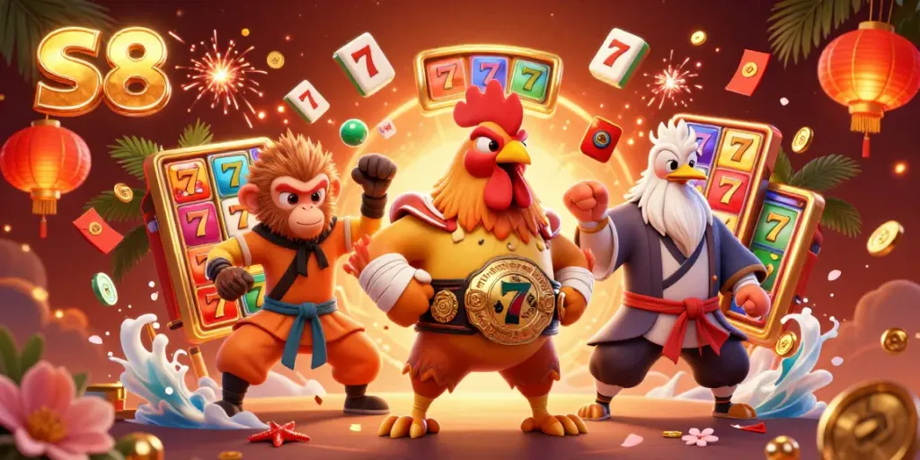 S8 players engage in exhilarating online thrills with vibrant casino elements.