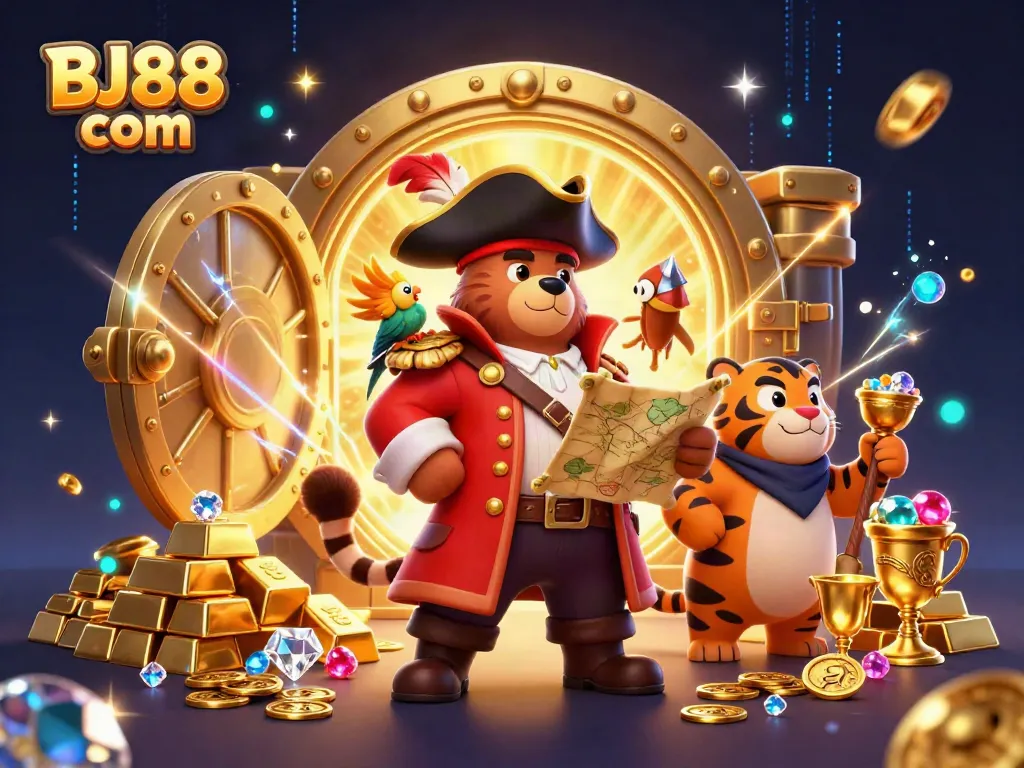 Bet big and win at BJ88 com, featuring a pirate theme with riches and adventure.