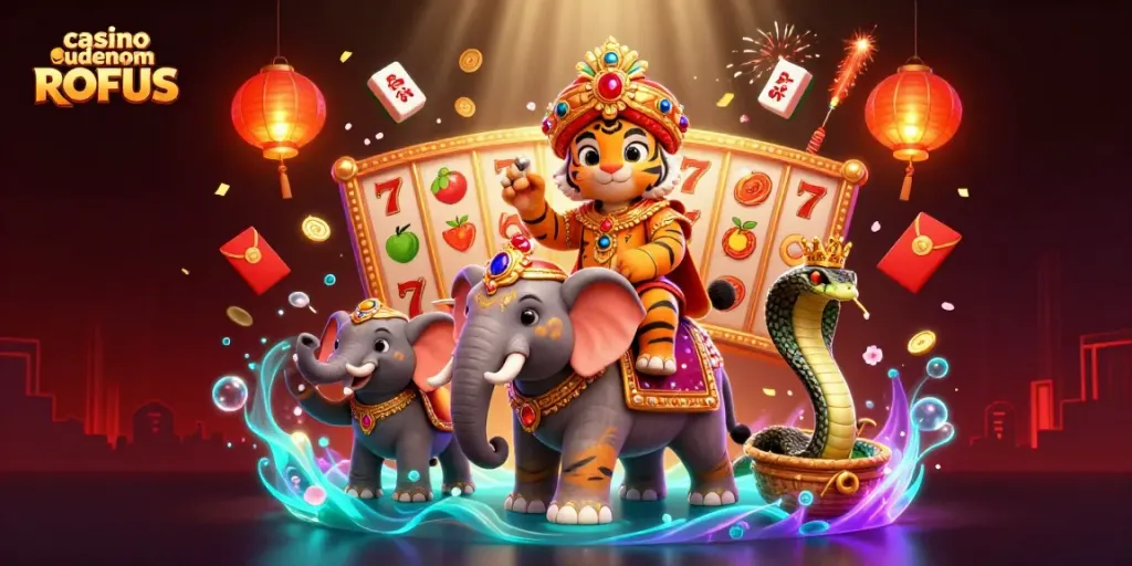 Play at casino uden om ROFUS for an exciting gaming adventure with vibrant elements.