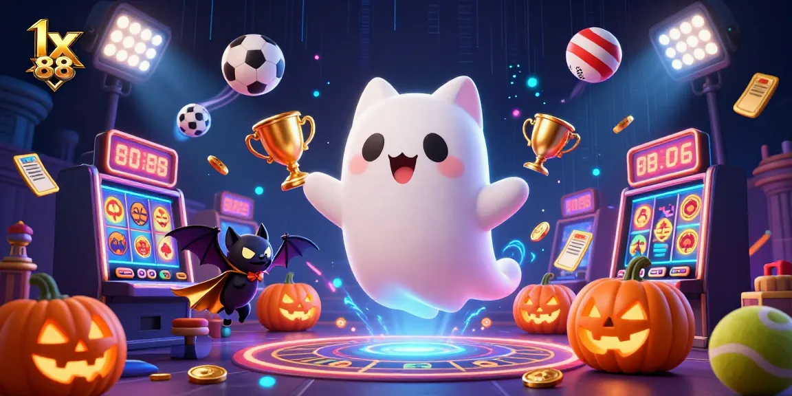 Join the winning action at lx 88 with a ghostly cat and vibrant gambling elements.