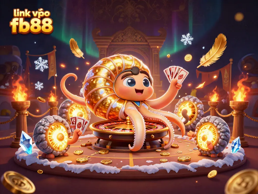 Engage with link vào fb88 as a giant nautilus reveals exciting gaming elements in vibrant 3D art.