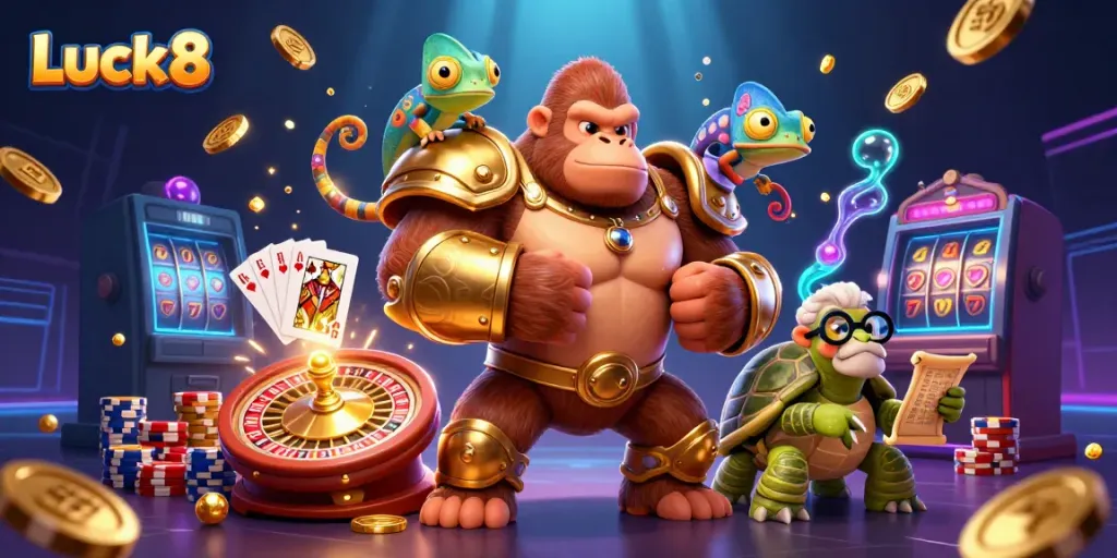 Experience dynamic casino thrills with vibrant characters and game elements in Luck8.