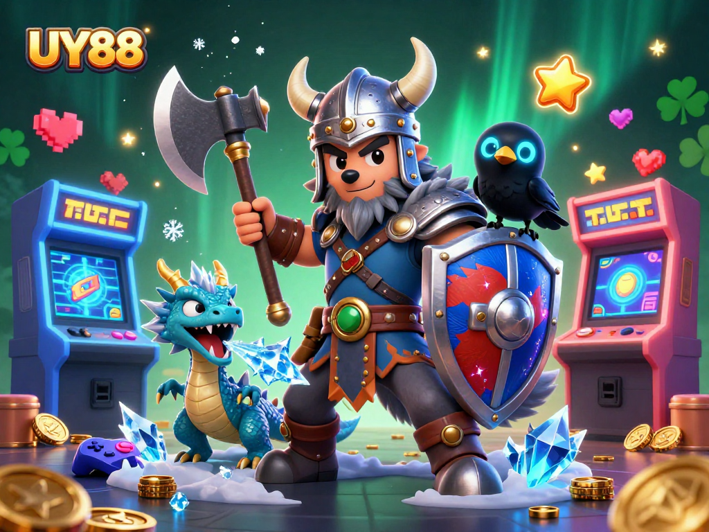 Experience thrilling gameplay at UY88 with an adventurous Viking wolf and powerful dragon.