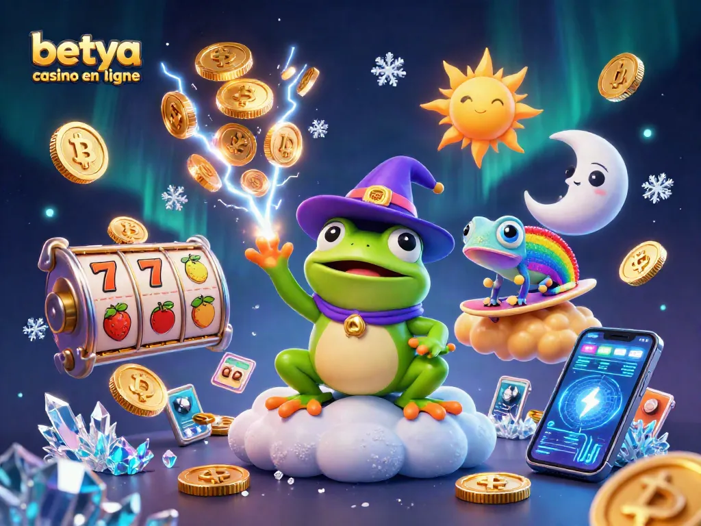 Experience the thrill at Betya casino en ligne with vibrant 3D casino-themed digital art.