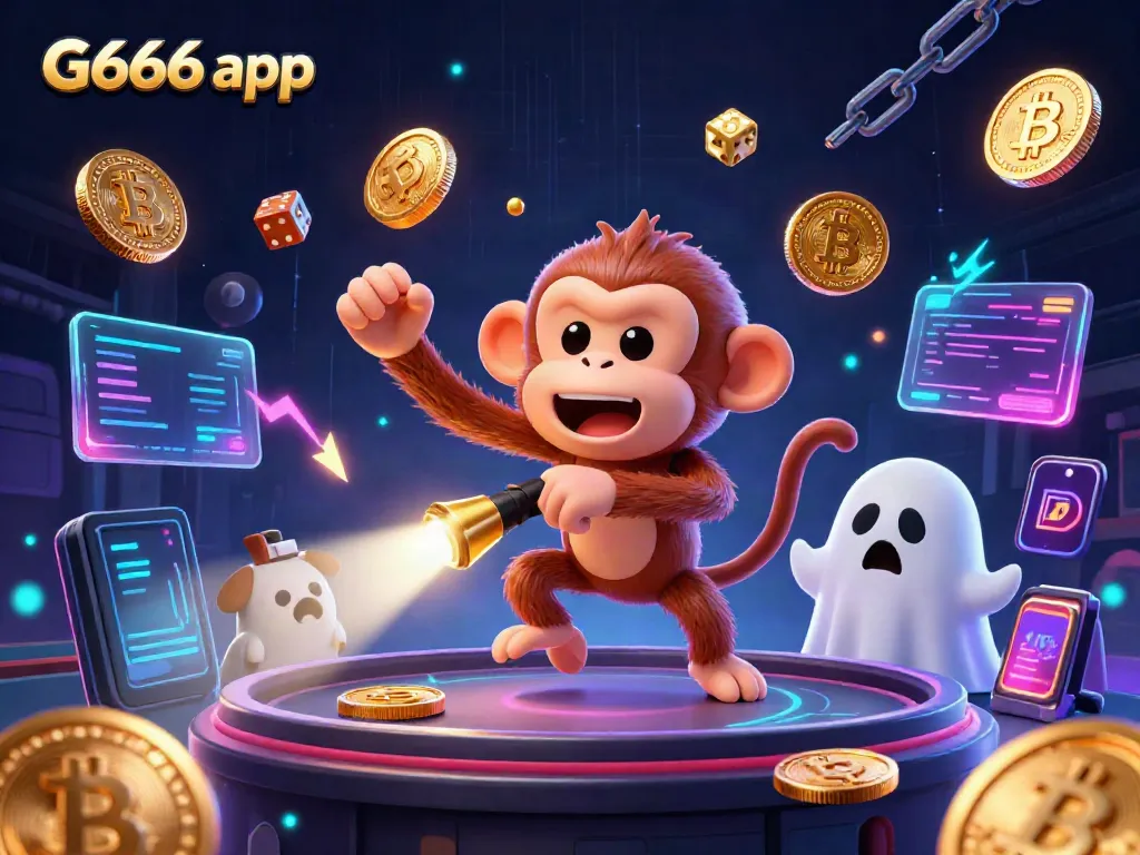 Engage with the G666 app in a haunted casino featuring a mischievous monkey and a curious puppy.