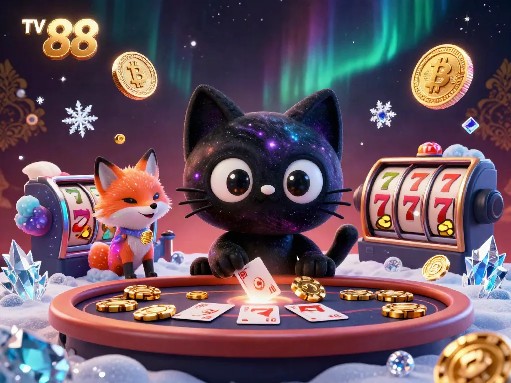 Experience thrilling gameplay at TV 88 with a cosmic casino scene highlighting vibrant slot reels and unique characters.