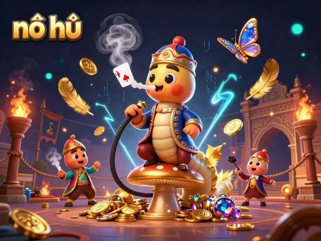Spin to win with nổ hũ in a vibrant casino scene filled with golden coins and game elements.