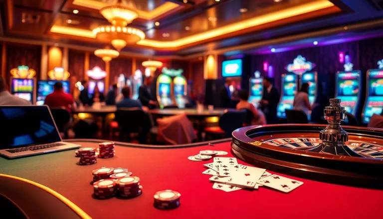 Vivez l'excitation du meilleur casino en ligne en France avec des jetons de poker et une roulette.