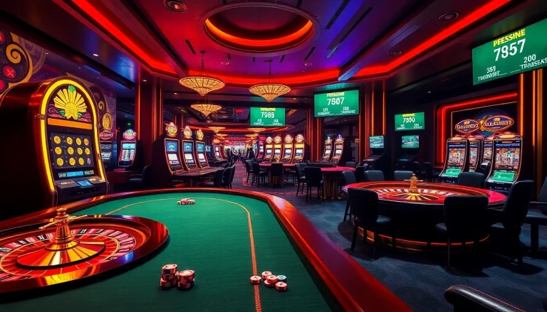 Experience the excitement of crypto casinos with vibrant slot machines and roulette tables.