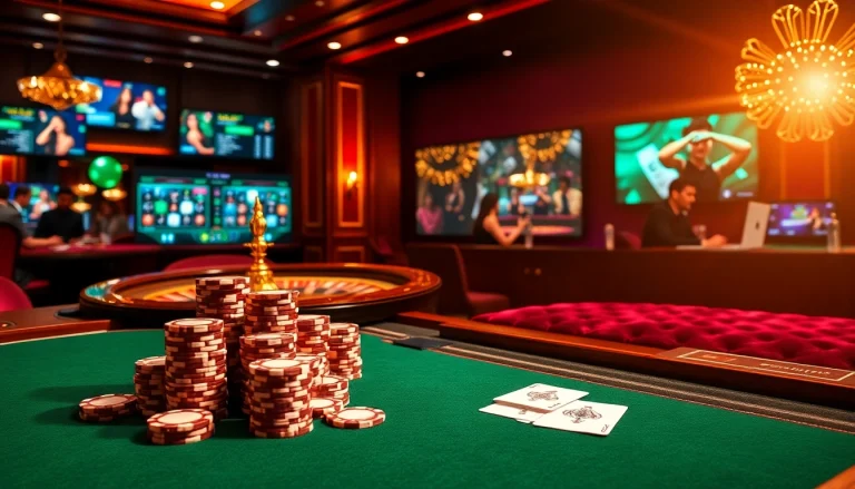 Experience the thrill at gg88.com with a vibrant casino scene showcasing poker action.