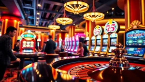 Jouer au casino en ligne avec des machines à sous colorées et un environnement dynamique.