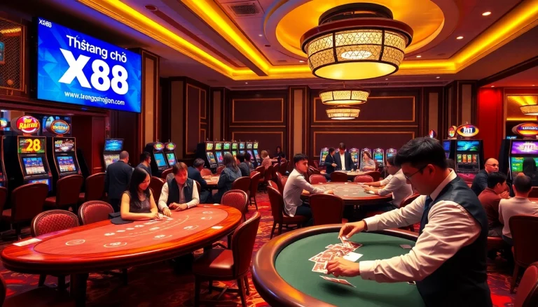 Experience the excitement of Trang chủ X88 with a lively casino atmosphere and engaging games.