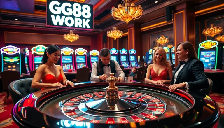 Experience the thrilling excitement of GG88 WORK in a luxurious casino atmosphere.
