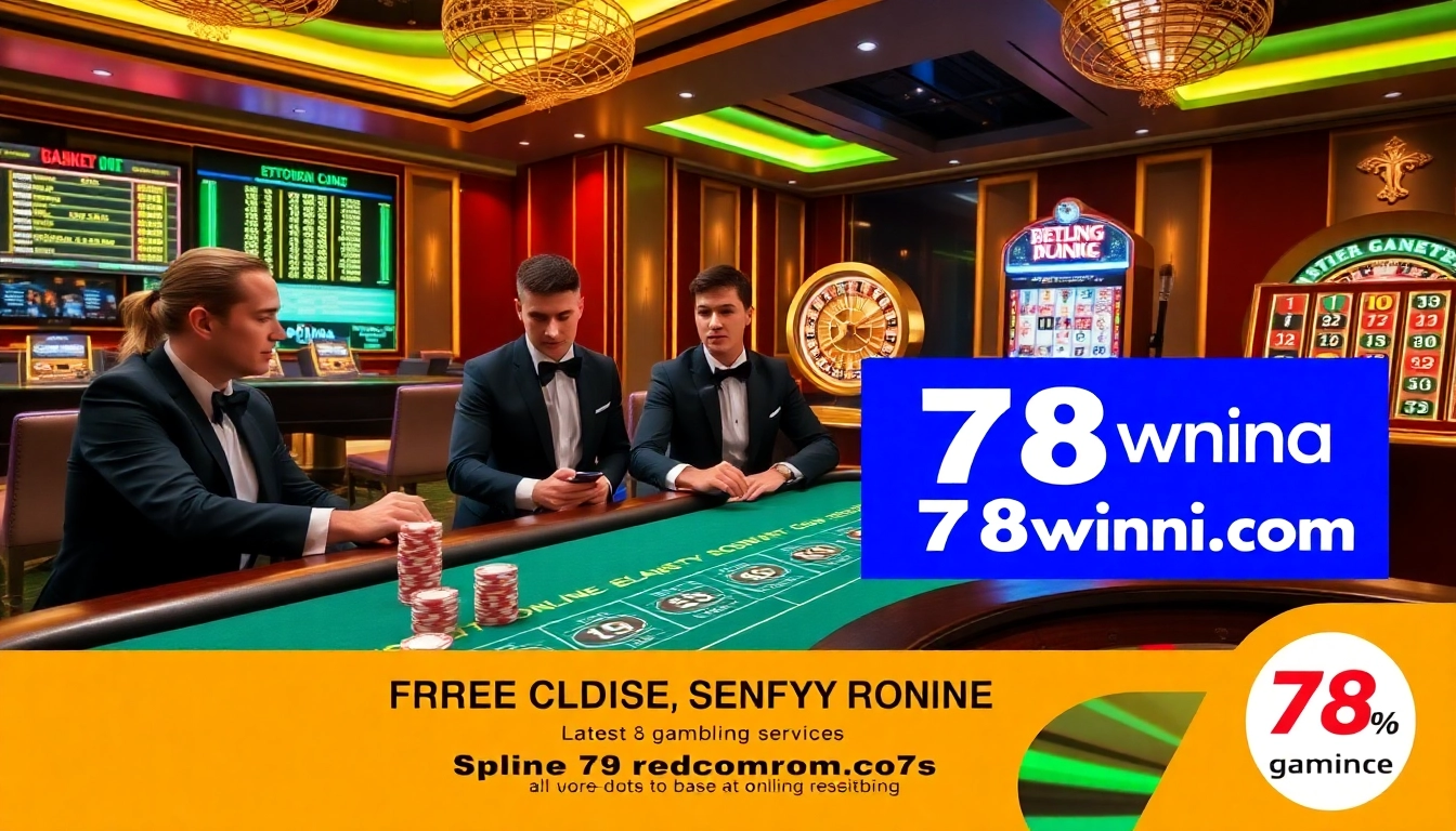 The excitement of gambling at https://78winvina.com/ with elegant players at a luxurious casino table featuring chips and roulette.