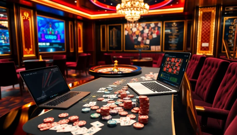 Experience thrilling action at UU88 with vibrant casino elements including poker chips and roulette.