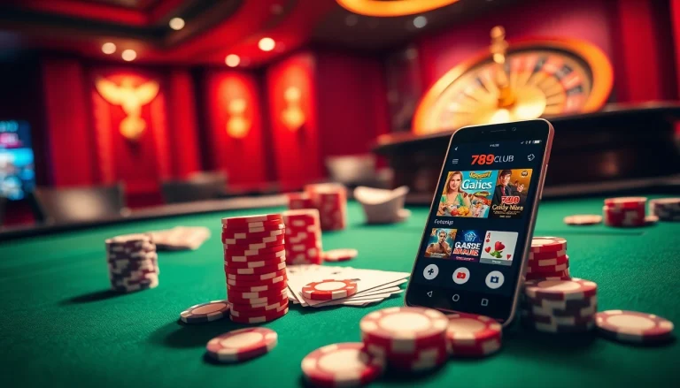 Experience the excitement of the 789 club with vibrant poker chips and lively casino games.