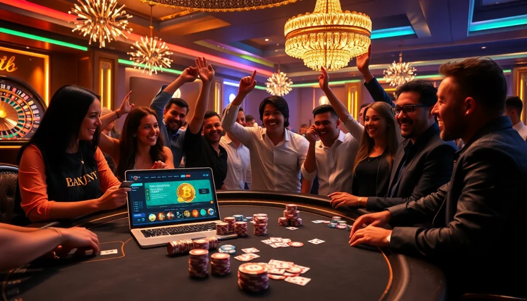 Enjoying casino crypto games with vibrant poker chips and online interfaces