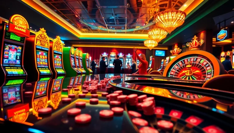 Playing casino en ligne retrait instantané at a vibrant gaming table filled with excitement.