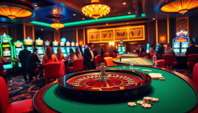 The Bk33 club invites players to enjoy lively gaming with roulette, poker chips, and vibrant casino ambiance.