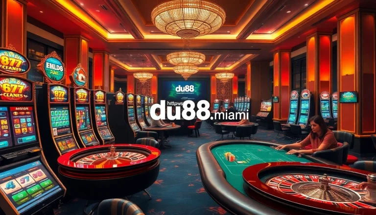 Experience thrilling gameplay at https://du88.miami/ with luxurious casino tables and exciting slot machines.