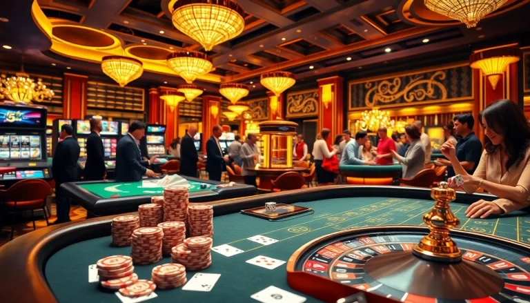 Engaging scene of players at a casino highlighting the search for the casino en ligne meilleur site.