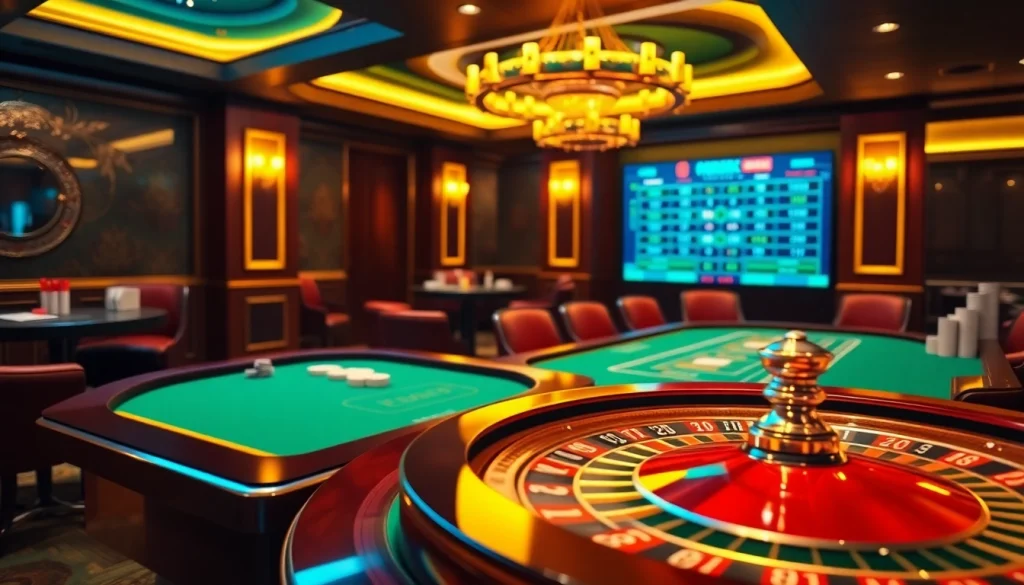 Place bets on games at https://bong88.casa/, showcasing a luxurious casino atmosphere filled with excitement.