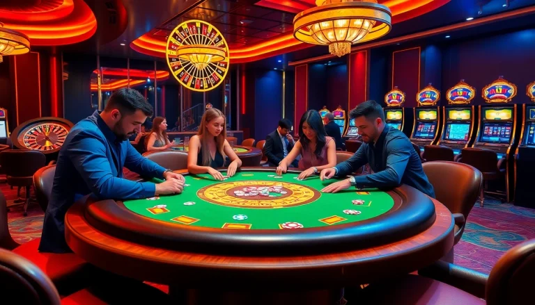 Engage in high-stakes poker at Hitclub with vibrant casino elements and lively players.
