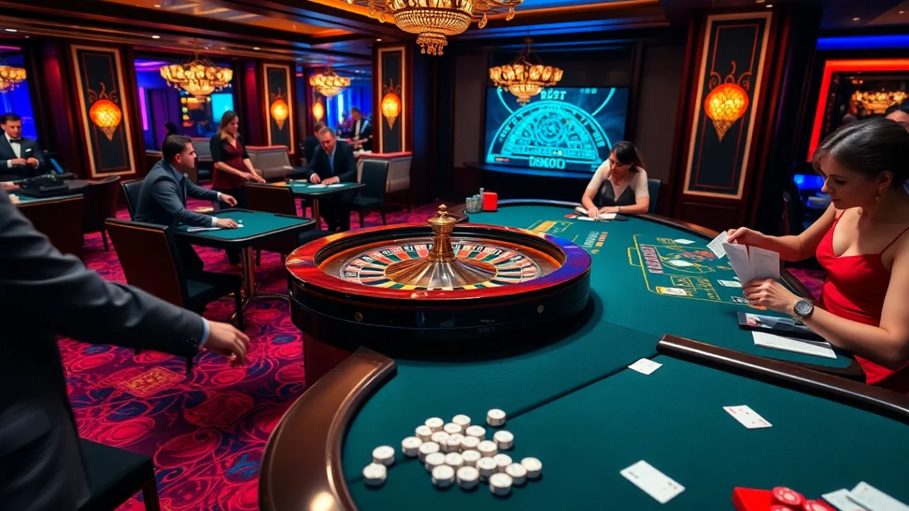 Experience high-stakes gaming with i9bet at a vibrant casino table filled with excitement and luxury.