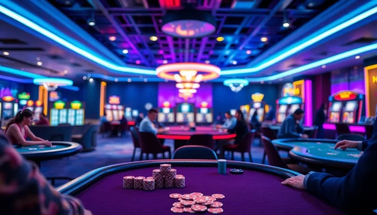 Jouer au casino en crypto avec des cartes de poker sur une table vibrant d’énergie et d’excitation.