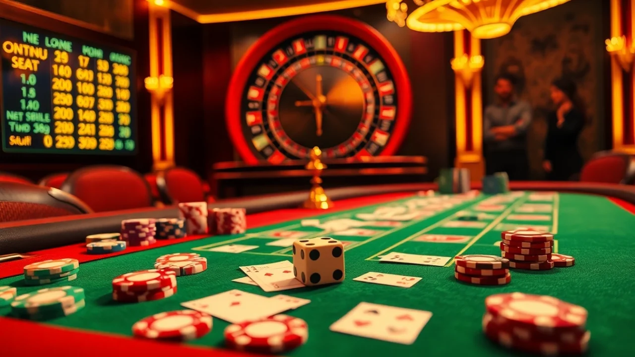 Soi cầu lô kép miễn phí displayed at an upscale casino table with vibrant chips and cards.