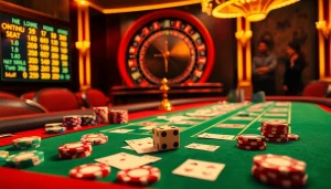 Soi cầu lô kép miễn phí displayed at an upscale casino table with vibrant chips and cards.