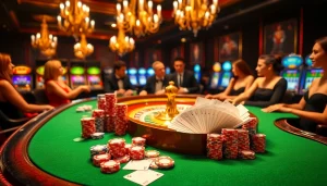 lc88 poker players engaging in strategic competition at a vibrant casino table.
