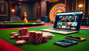 Experience thrilling gambling action at u 888 with poker chips, cards, and a roulette wheel.
