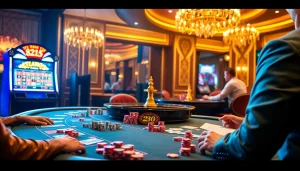 Engaging players at trang chủ 88aa enjoying high-stakes gambling with vibrant casino elements.