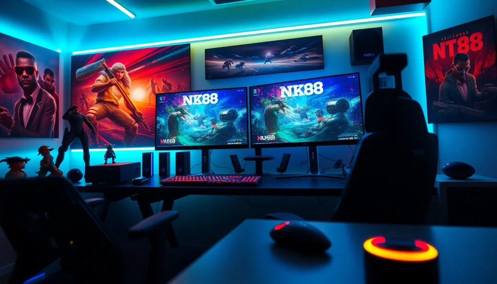 NK88 gaming setup featuring immersive gaming elements and high-tech design.