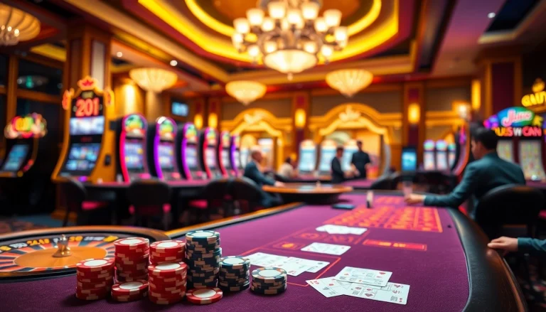 Play high-stakes games at https://lucky88sss.com/ in a vibrant casino setting with engaged players.