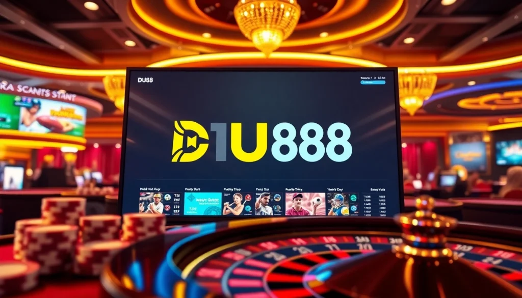 Experience the thrill of DU88 with live sports betting and casino elements in a luxurious setting.