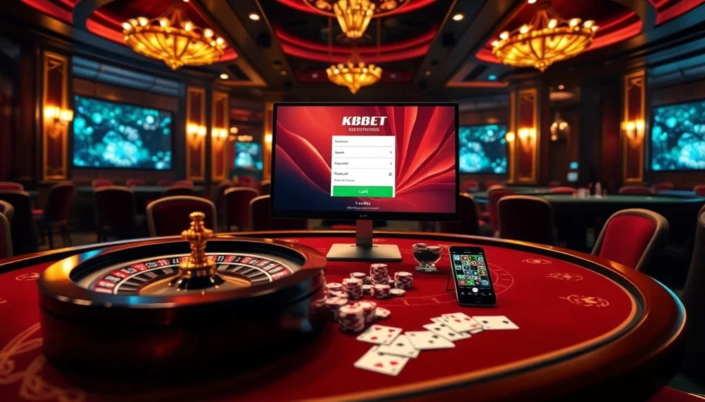 Engage with KBBET login while experiencing the thrill of vibrant casino gaming tables.
