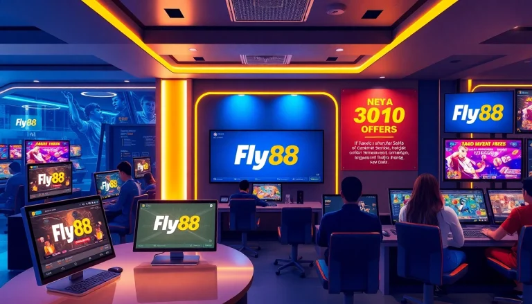 Experience the innovative online gaming environment of Fly88, showcasing modern design and engaging activities.