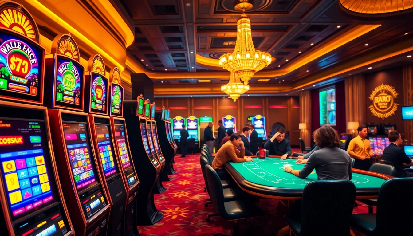 Profitez d'une expérience de jeu captivante avec des machines de casino en ligne brillantes et des joueurs engagés.