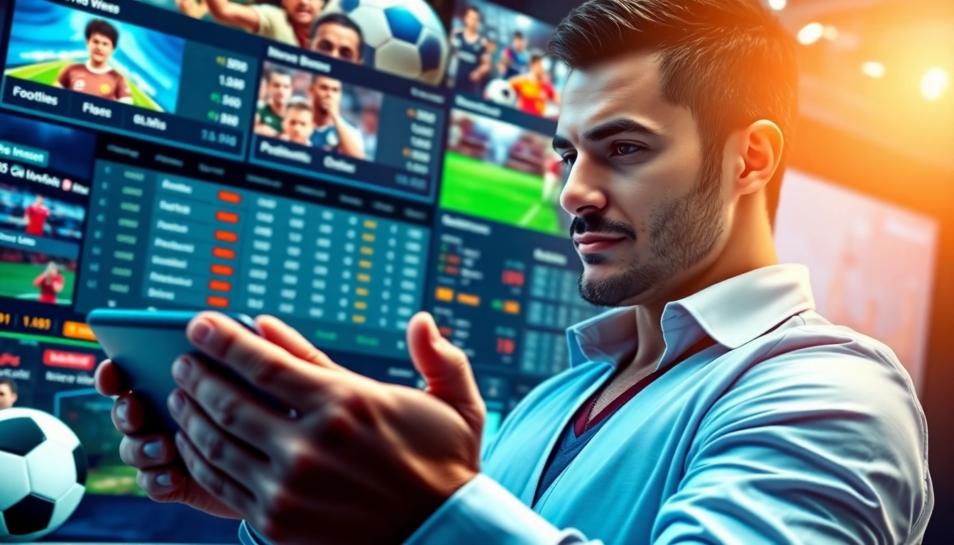 Dynamic sports betting interface displaying kèo nhà cái with vivid colors and engaging typography.