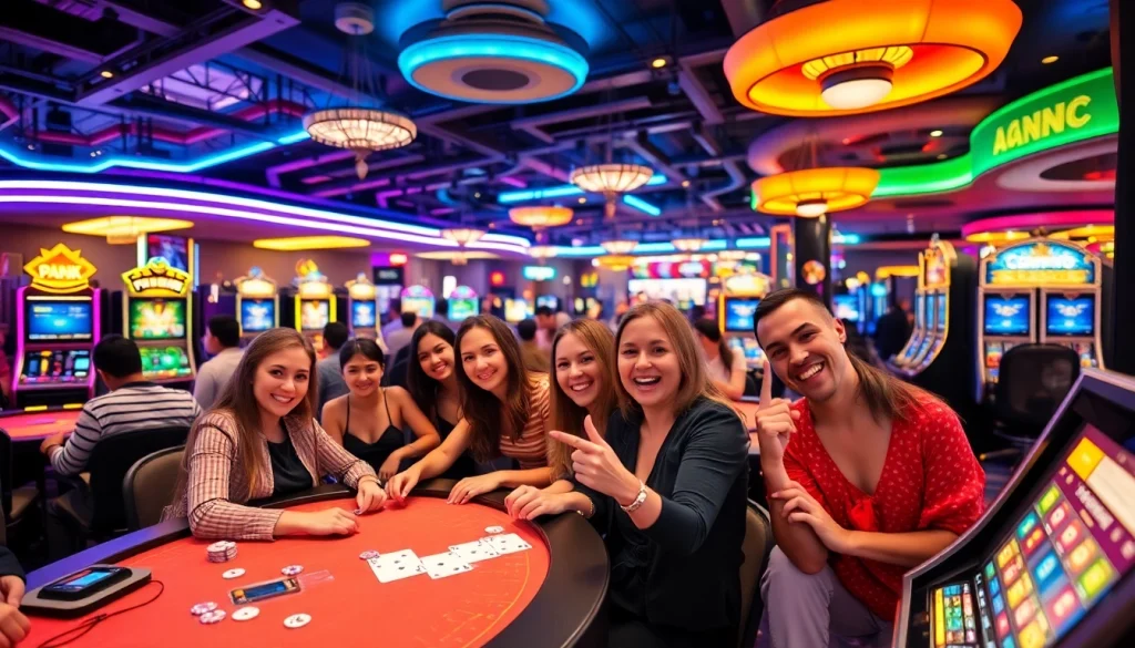 Engaging casino scene at https://789beta2.com/ showcasing diverse players enjoying poker and slot games.