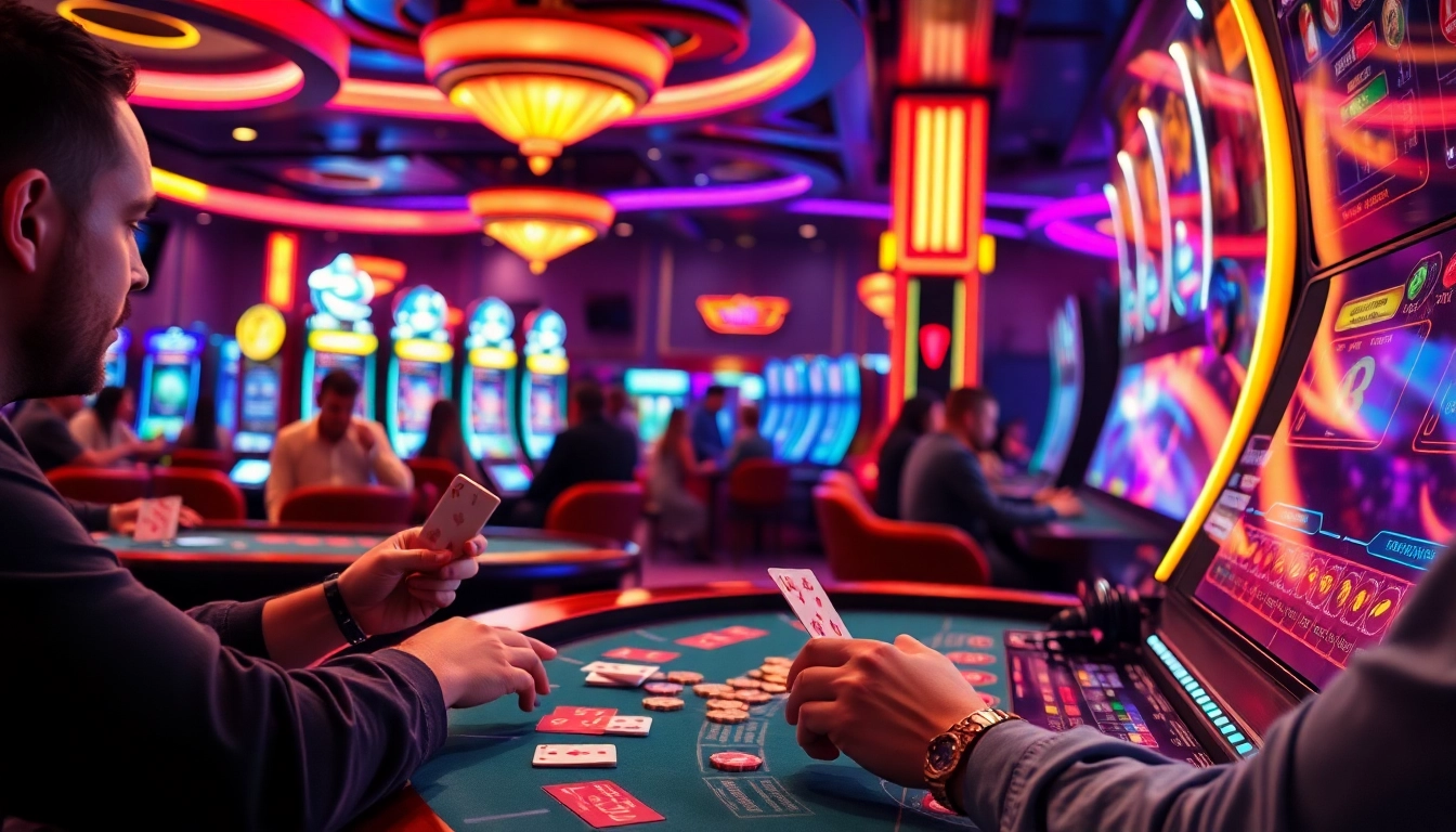 Les joueurs prennent part à des jeux passionnants dans un crypto casino dynamique et moderne.